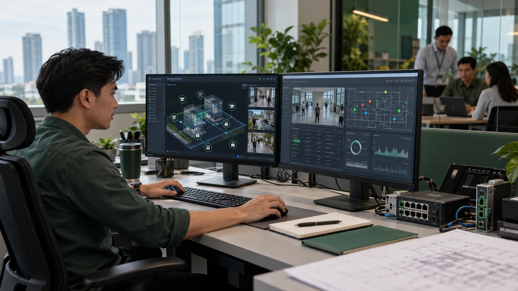 Connected systems, software interfaces and task-focused dashboards